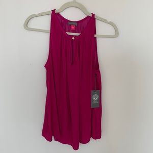 Vince Camuto Tank Fuchsia Purple Pink Button In Front Size Small